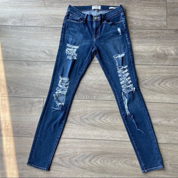Frame Denim Le Skinny de Jeanne Sunset Grove Jeans - Picture 1 of 16